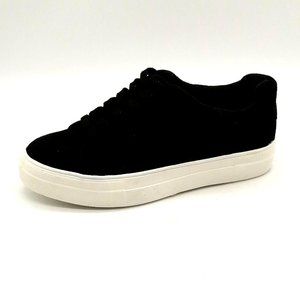 Soda Womens Lace Up Sneakers Black‎ Low Top White Platform Padded Collar 8.5